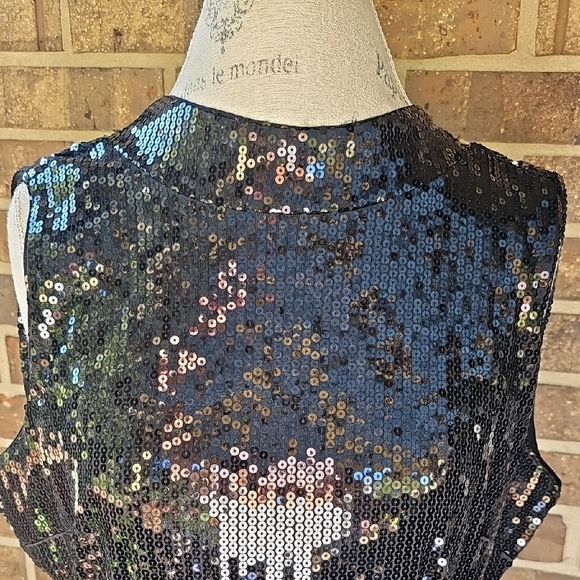 Micheal Kors sz 10 bkack sequin jumpsuit - Picture 2 of 14